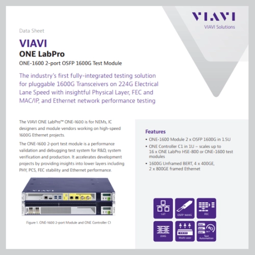ONE LabPro, ONE-1600, 2-port OSFP 1600G Test Module Brochure